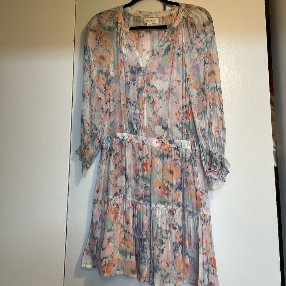 Velvet by Graham & Spencer Floral Chiffon Mini Dress